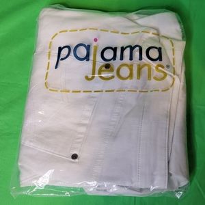 PajamaJeans Women's Stretch Capris - White - 1X